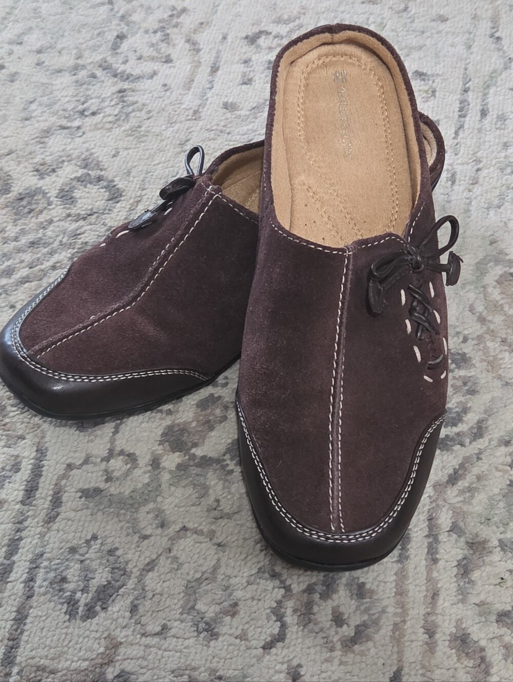 Naturalizer Natural Soul Fanner Women's Ox Brown Suede Slip On Mules Shoes 8.5M